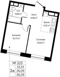 Продажа 1-комн. квартиры, 36,09 м² в ЖК «Цветочные Поляны Сити», квартал № 165, поселение Филимонковское, Москва, Россия #2 Продажа 1-комн. квартиры, 36,09 м² в ЖК «Цветочные Поляны Сити», квартал № 165, поселение Филимонковское, Москва, Россия #2