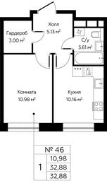 Apartment Sale, 32.88平方米 at Tsvetochnye Polyany City, kvartal № 165, Filimonkovskoye Municipal Formation, Moscow, Russia #2 Apartment Sale, 32.88平方米 at Tsvetochnye Polyany City, kvartal № 165, Filimonkovskoye Municipal Formation, Moscow, Russia #2