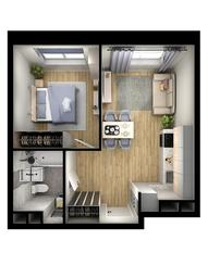 1-BD Apartment Sale, 36.1平方米 at Tsvetochnye Polyany City, kvartal № 165, Filimonkovskoye Municipal Formation, Moscow, Russia #3