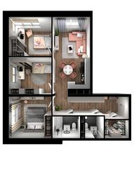 2-BD Apartment Sale, 68.53 sq. m. at Tsvetochnye Polyany City, kvartal № 165, Filimonkovskoye Municipal Formation, Moscow, Russia #3 2-BD Apartment Sale, 68.53 sq. m. at Tsvetochnye Polyany City, kvartal № 165, Filimonkovskoye Municipal Formation, Moscow, Russia #3