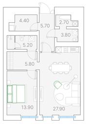 1-BD Apartment Sale, 73平方米 at Duo House, Sofiyskaya Embankment, 34с3, Moscow, Russia #3