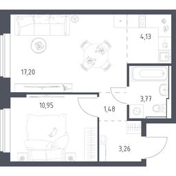Apartment Sale, 40.79 sq. m. at Egorovo Park, 1-y kvartal, posyolok Zhilino-1, Lubertsy City District, Moscow Region, Russia #4