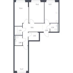 2-BD Apartment Sale, 78.54 sq. m. at Egorovo Park, 1-y kvartal, posyolok Zhilino-1, Lubertsy City District, Moscow Region, Russia #2