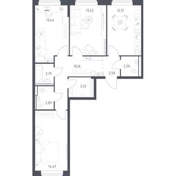 2-BD Apartment Sale, 78.54 sq. m. at Egorovo Park, 1-y kvartal, posyolok Zhilino-1, Lubertsy City District, Moscow Region, Russia #3