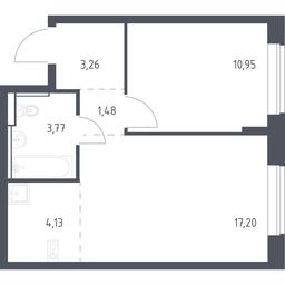 Apartment Sale, 40.79 sq. m. at Egorovo Park, 1-y kvartal, posyolok Zhilino-1, Lubertsy City District, Moscow Region, Russia #2 Apartment Sale, 40.79 sq. m. at Egorovo Park, 1-y kvartal, posyolok Zhilino-1, Lubertsy City District, Moscow Region, Russia #2