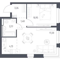 Apartment Sale, 40.79平方米 at Egorovo Park, 1-y kvartal, posyolok Zhilino-1, Lubertsy City District, Moscow Region, Russia #4