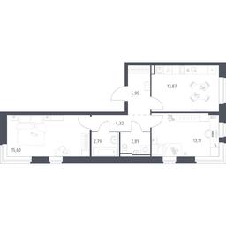 1-BD Apartment Sale, 57.53 sq. m. at Egorovo Park, 1-y kvartal, posyolok Zhilino-1, Lubertsy City District, Moscow Region, Russia #4