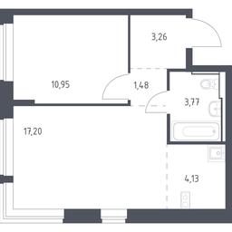 Apartment Sale, 40.79 sq. m. at Egorovo Park, 1-y kvartal, posyolok Zhilino-1, Lubertsy City District, Moscow Region, Russia #3 Apartment Sale, 40.79 sq. m. at Egorovo Park, 1-y kvartal, posyolok Zhilino-1, Lubertsy City District, Moscow Region, Russia #3