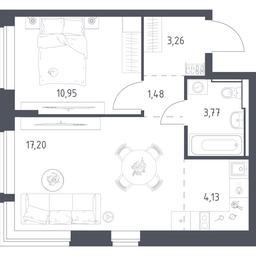 Apartment Sale, 40.79 sq. m. at Egorovo Park, 1-y kvartal, posyolok Zhilino-1, Lubertsy City District, Moscow Region, Russia #4