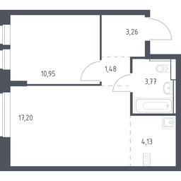 Apartment Sale, 40.79平方米 at Egorovo Park, 1-y kvartal, posyolok Zhilino-1, Lubertsy City District, Moscow Region, Russia #3