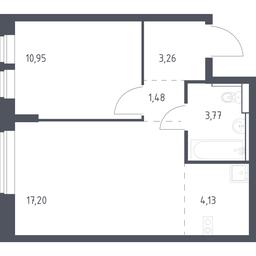 Apartment Sale, 40.79平方米 at Egorovo Park, 1-y kvartal, posyolok Zhilino-1, Lubertsy City District, Moscow Region, Russia #2