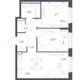 1-BD Apartment Sale, 51.91 sq. m. at Egorovo Park, 1-y kvartal, posyolok Zhilino-1, Lubertsy City District, Moscow Region, Russia #4