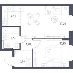 Apartment Sale, 40.79平方米 at Egorovo Park, 1-y kvartal, posyolok Zhilino-1, Lubertsy City District, Moscow Region, Russia #4