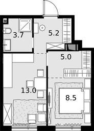 1-BD Apartment Sale, 35.4 sq. m. at Malevich, Otradnaya Street, 8, Moscow, Russia #4