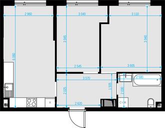 2-BD Apartment Sale, 52.7 sq. m. at Malevich, Otradnaya Street, 8, Moscow, Russia #2