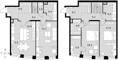 4-BD Apartment Sale, 139.1平方米 at Sydney City, Shenogina Street, 2, Moscow, Russia #3 4-BD Apartment Sale, 139.1平方米 at Sydney City, Shenogina Street, 2, Moscow, Russia #3