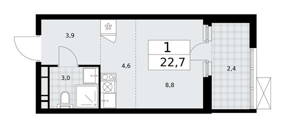 Apartment Sale, 22.7 sq. m. at Skandinaviya, Skandinaviya Residential Complex, Sosenskoye Settlement, Moscow, Russia #2