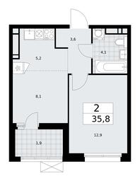 1-BD Apartment Sale, 35.8平方米 at Skandinaviya, Skandinaviya Residential Complex, Sosenskoye Settlement, Moscow, Russia #2 1-BD Apartment Sale, 35.8平方米 at Skandinaviya, Skandinaviya Residential Complex, Sosenskoye Settlement, Moscow, Russia #2