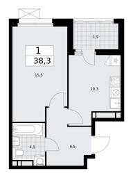Apartment Sale, 38.3平方米 at Skandinaviya, Skandinaviya Residential Complex, Sosenskoye Settlement, Moscow, Russia #3