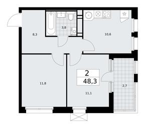 1-BD Apartment Sale, 48.3平方米 at Skandinaviya, Skandinaviya Residential Complex, Sosenskoye Settlement, Moscow, Russia #3