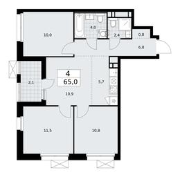 3-BD Apartment Sale, 65 sq. m. at Skandinaviya, Skandinaviya Residential Complex, Sosenskoye Settlement, Moscow, Russia #3 3-BD Apartment Sale, 65 sq. m. at Skandinaviya, Skandinaviya Residential Complex, Sosenskoye Settlement, Moscow, Russia #3