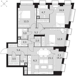 Продажа 4-комн. квартиры, 93,8 м² в ЖК «Сидней Сити (Sydney City)», улица Шеногина, 2, Москва, Россия #3 Продажа 4-комн. квартиры, 93,8 м² в ЖК «Сидней Сити (Sydney City)», улица Шеногина, 2, Москва, Россия #3