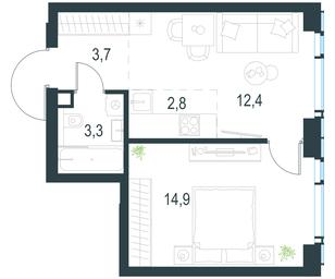 1-BD Apartment Sale, 37.1 sq. m. at Level Michurinskiy, Озёрная улица, вл1, Москва, Россия #2