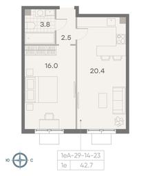 1-BD Apartment Sale, 42.7 sq. m. at Parkside, Krasnogo Mayaka Street, 26к1, Moscow, Russia #2 1-BD Apartment Sale, 42.7 sq. m. at Parkside, Krasnogo Mayaka Street, 26к1, Moscow, Russia #2