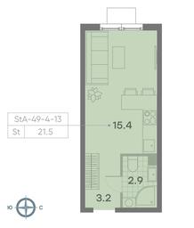 Apartment Sale, 21.5平方米 at Parkside, Krasnogo Mayaka Street, 26к1, Moscow, Russia #3 Apartment Sale, 21.5平方米 at Parkside, Krasnogo Mayaka Street, 26к1, Moscow, Russia #3