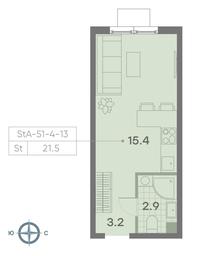 Apartment Sale, 21.5 sq. m. at Parkside, Krasnogo Mayaka Street, 26к1, Moscow, Russia #3 Apartment Sale, 21.5 sq. m. at Parkside, Krasnogo Mayaka Street, 26к1, Moscow, Russia #3