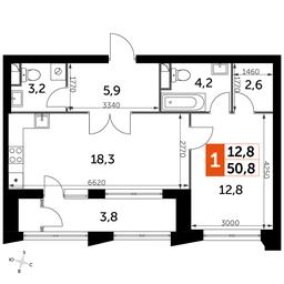 2-BD Apartment Sale, 52.6 sq. m. at Sky Garden, Stroitelny Drive, 9с6, Moscow, Russia #2