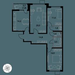 3-BD Apartment Sale, 83.1 sq. m. at Pervy Yuzhny, zhiloy kompleks Pervy Yuzhny, Leninskiy City District, Moscow Region, Russia #3 3-BD Apartment Sale, 83.1 sq. m. at Pervy Yuzhny, zhiloy kompleks Pervy Yuzhny, Leninskiy City District, Moscow Region, Russia #3