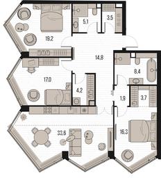 2-BD Apartment Sale, 99.3 sq. m. at High Life, Letnikovskaya Street, 11/10с1, Moscow, Russia #3 2-BD Apartment Sale, 99.3 sq. m. at High Life, Letnikovskaya Street, 11/10с1, Moscow, Russia #3