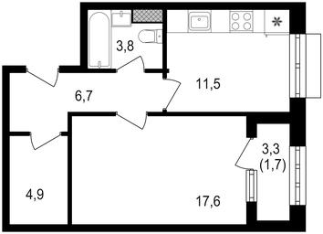 1-BD Apartment Sale, 46.4 sq. m. at Mikhalkovskiy, Mikhalkovskaya Street, 48, Moscow, Russia #2 1-BD Apartment Sale, 46.4 sq. m. at Mikhalkovskiy, Mikhalkovskaya Street, 48, Moscow, Russia #2