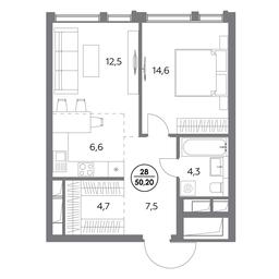 2-BD Apartment Sale, 50.2 sq. m. at Dom56, Fridrikha Engelsa Street, 56с1, Moscow, Russia #3 2-BD Apartment Sale, 50.2 sq. m. at Dom56, Fridrikha Engelsa Street, 56с1, Moscow, Russia #3