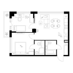 2-BD Apartment Sale, 55平方米 at Kutuzovskiy Kvartal, Ivana Franko Street, 20к1, Moscow, Russia #2 2-BD Apartment Sale, 55平方米 at Kutuzovskiy Kvartal, Ivana Franko Street, 20к1, Moscow, Russia #2