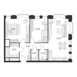 2-BD Apartment Sale, 79平方米 at Aura Belorusskaya, 1st Yamskogo Polya Street, 28с3, Moscow, Russia #4