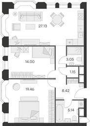 2-BD Apartment Sale, 78.35 sq. m. at Aura Belorusskaya, 1st Yamskogo Polya Street, 28с3, Moscow, Russia #2