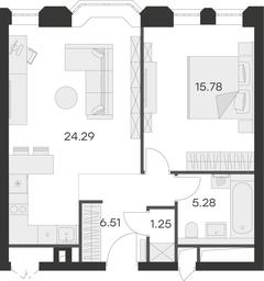 1-BD Apartment Sale, 53.11 sq. m. at Aura Belorusskaya, 1st Yamskogo Polya Street, 28с3, Moscow, Russia #2