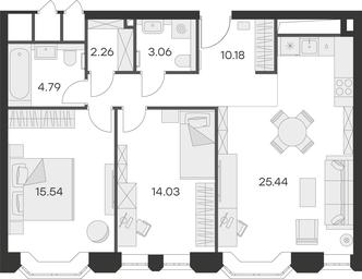 2-BD Apartment Sale, 75.6 sq. m. at Aura Belorusskaya, 1st Yamskogo Polya Street, 28с3, Moscow, Russia #2 2-BD Apartment Sale, 75.6 sq. m. at Aura Belorusskaya, 1st Yamskogo Polya Street, 28с3, Moscow, Russia #2