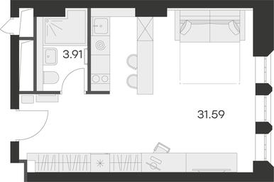Apartment Sale, 35.2 sq. m. at Aura Belorusskaya, 1st Yamskogo Polya Street, 28с3, Moscow, Russia #2