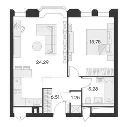 1-BD Apartment Sale, 53.11 sq. m. at Aura Belorusskaya, 1st Yamskogo Polya Street, 28с3, Moscow, Russia #3