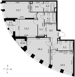 3-BD Apartment Sale, 93.2平方米 at Sydney City, Shenogina Street, 2, Moscow, Russia #4