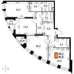 3-BD Apartment Sale, 93.2平方米 at Sydney City, Shenogina Street, 2, Moscow, Russia #2 3-BD Apartment Sale, 93.2平方米 at Sydney City, Shenogina Street, 2, Moscow, Russia #2