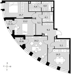 3-BD Apartment Sale, 93.2平方米 at Sydney City, Shenogina Street, 2, Moscow, Russia #3 3-BD Apartment Sale, 93.2平方米 at Sydney City, Shenogina Street, 2, Moscow, Russia #3