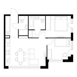 2-BD Apartment Sale, 54.1平方米 at Kutuzovskiy Kvartal, Ivana Franko Street, 20к1, Moscow, Russia #2 2-BD Apartment Sale, 54.1平方米 at Kutuzovskiy Kvartal, Ivana Franko Street, 20к1, Moscow, Russia #2