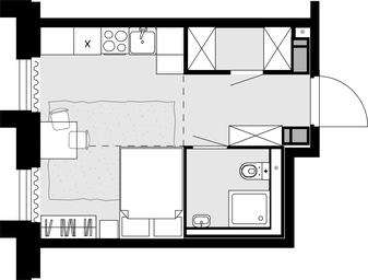 1-BD Apartment Sale, 24.7平方米 at Novaya Zvezda, Bachurinskaya ulitsa, 11, Settlement of Kommunarka, Moscow, Russia #3