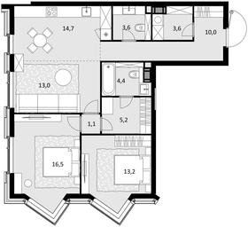 2-BD Apartment Sale, 85.3平方米 at Crystal, Generala Glagoleva Street, 16с1, Moscow, Russia #3 2-BD Apartment Sale, 85.3平方米 at Crystal, Generala Glagoleva Street, 16с1, Moscow, Russia #3