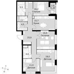 4-BD Apartment Sale, 111.5 sq. m. at Sky Garden, Stroitelny Drive, 9с6, Moscow, Russia #3 4-BD Apartment Sale, 111.5 sq. m. at Sky Garden, Stroitelny Drive, 9с6, Moscow, Russia #3