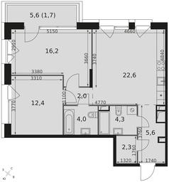 2-BD Apartment Sale, 71.1 sq. m. at The Lake, Snezhnaya Street, 22, Moscow, Russia #4